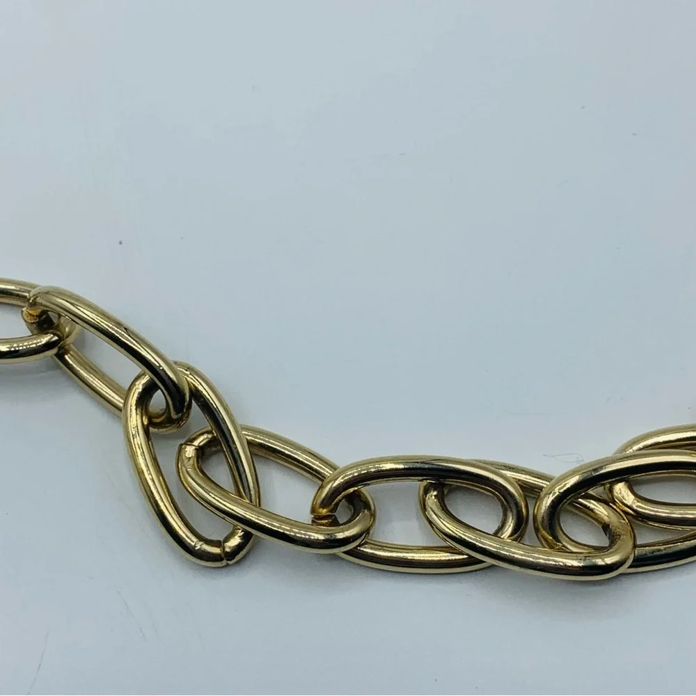 Vintage Liz Claiborne Two Tone Chain Belt Gold Silver Braided LC Adjustable